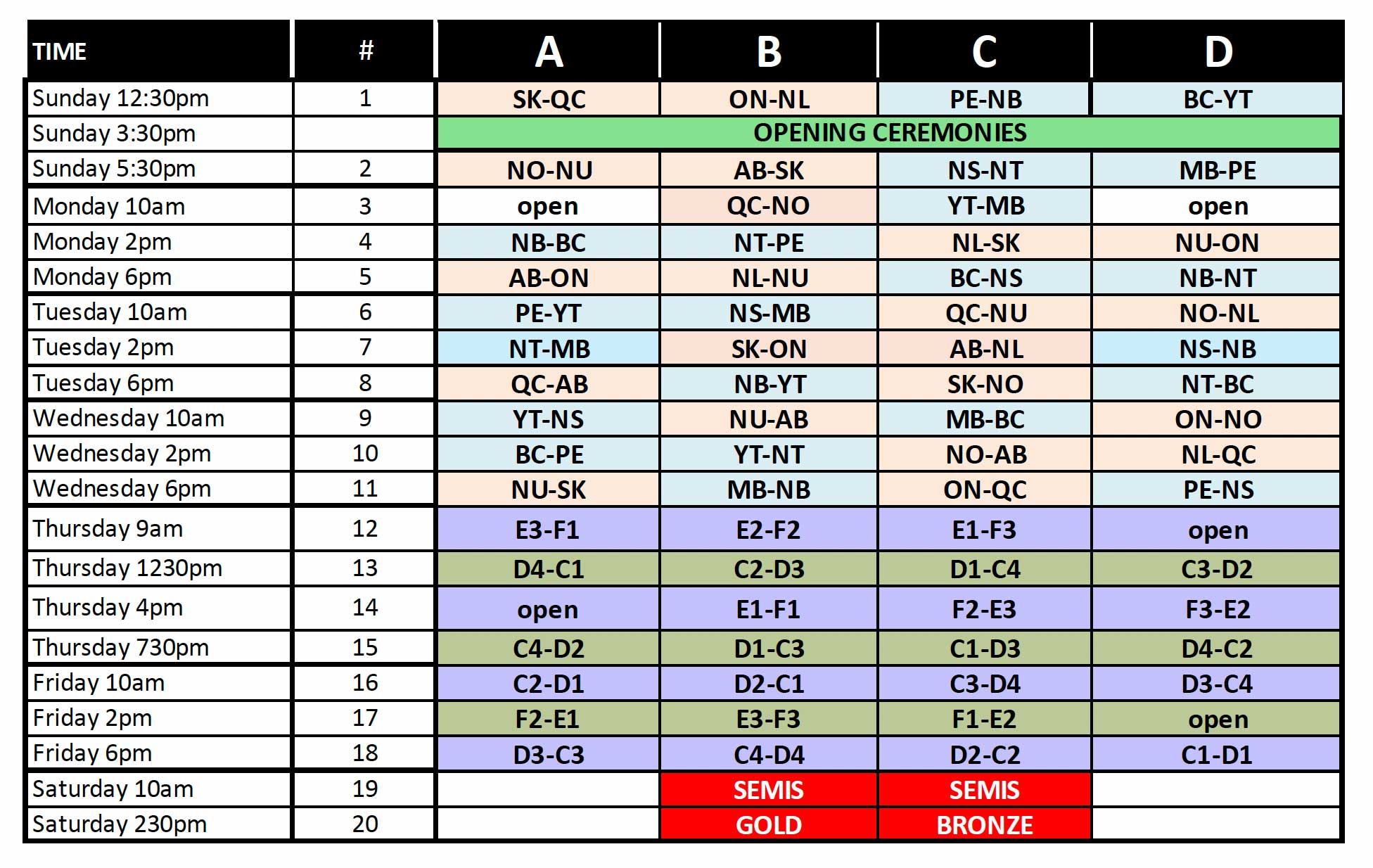 Schedule